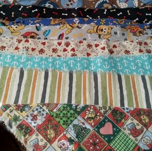 Lot of 13 Small Doggie Scarves/Fabric scraps